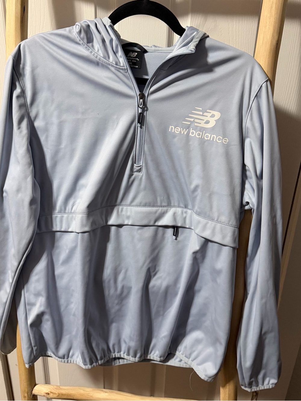 New Balance Pale Blue Half-Zip Hoodie Pullover